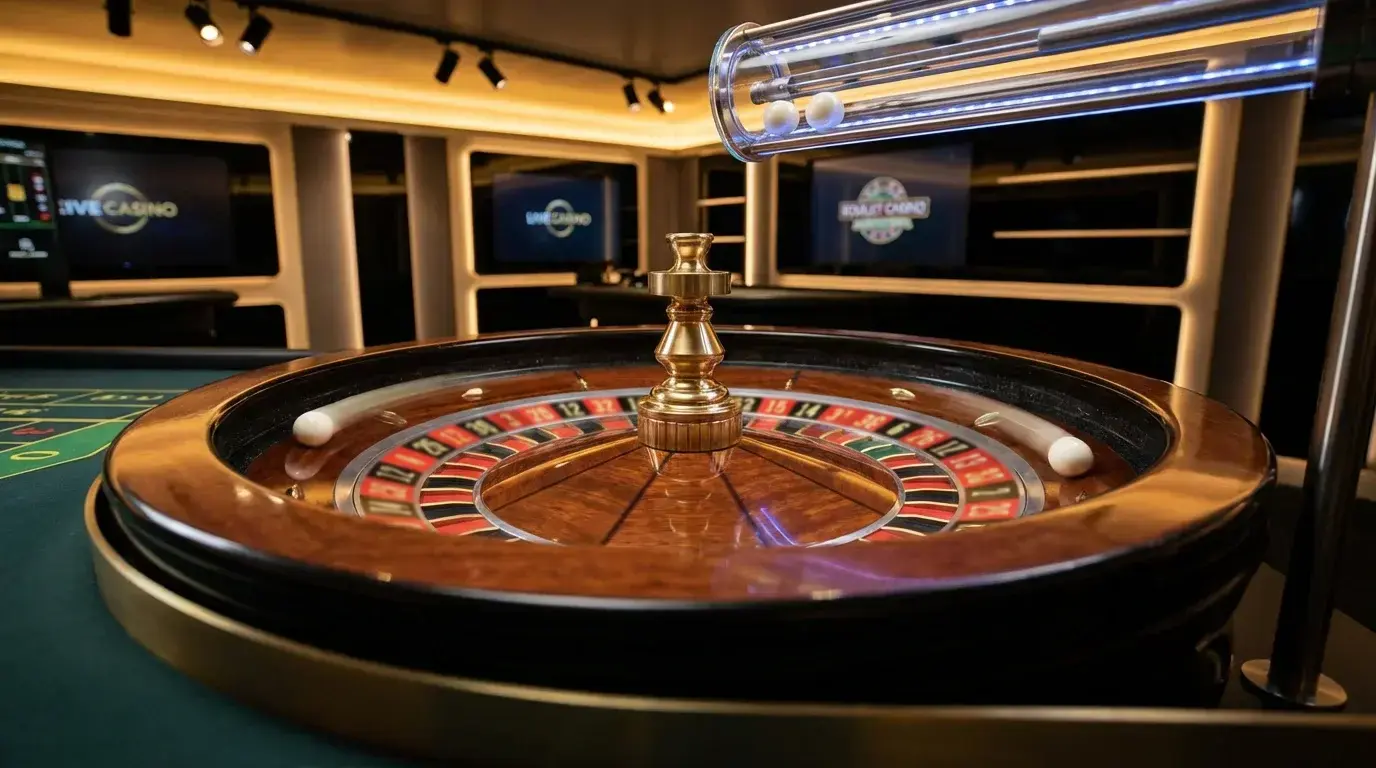 Double Ball Roulette wheel with two balls spinning