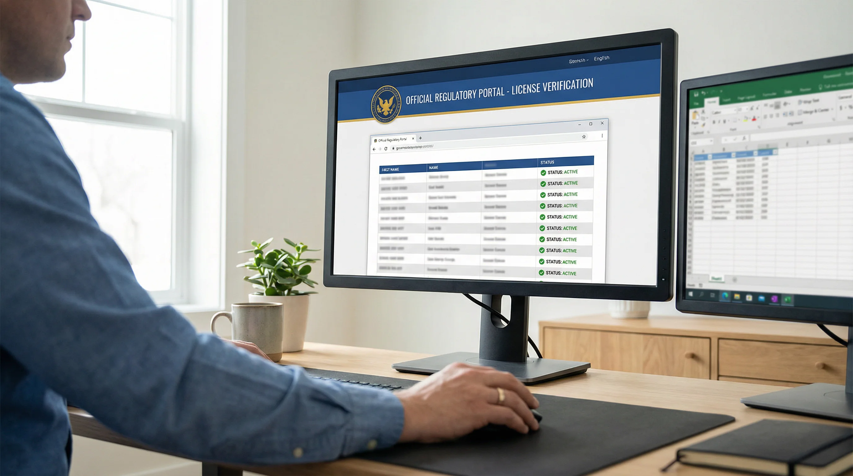 Computer screen showing casino licence verification on official regulatory website